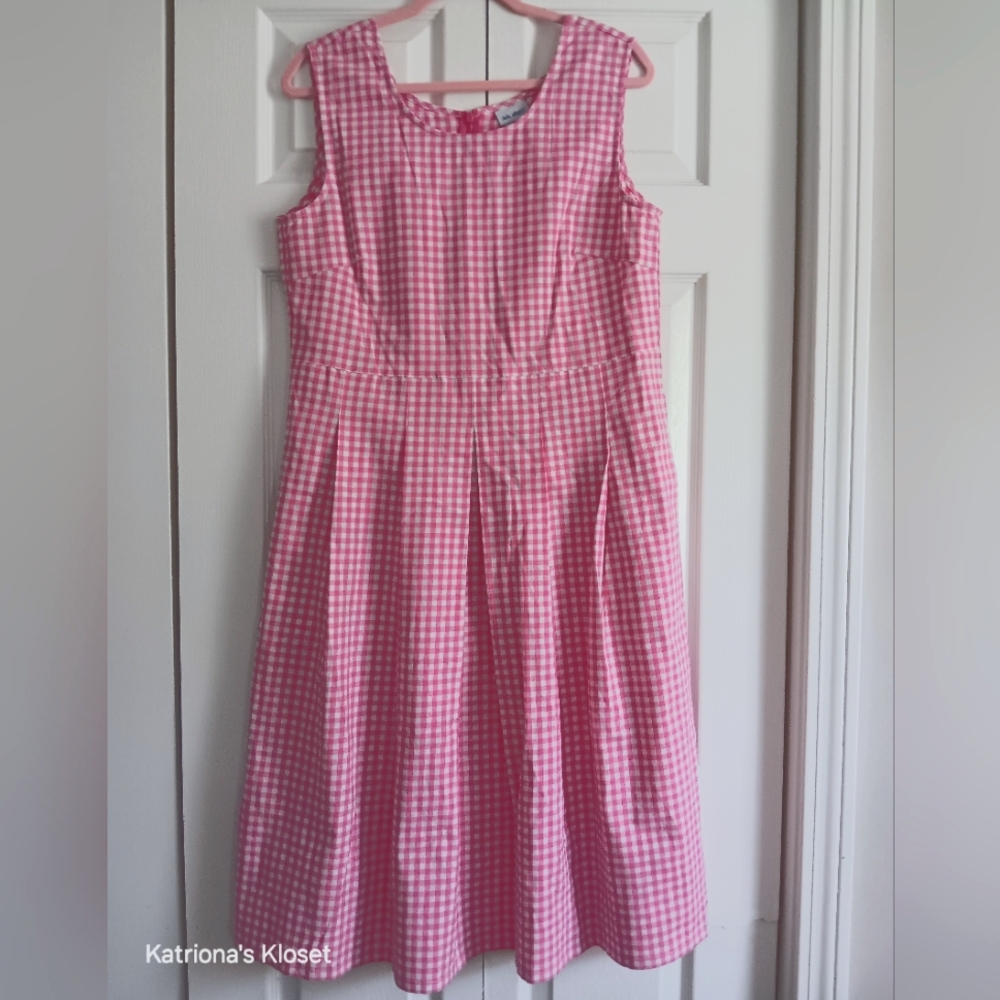 Vintage Vicki Wayne Pink Gingham Sleeveless Dress